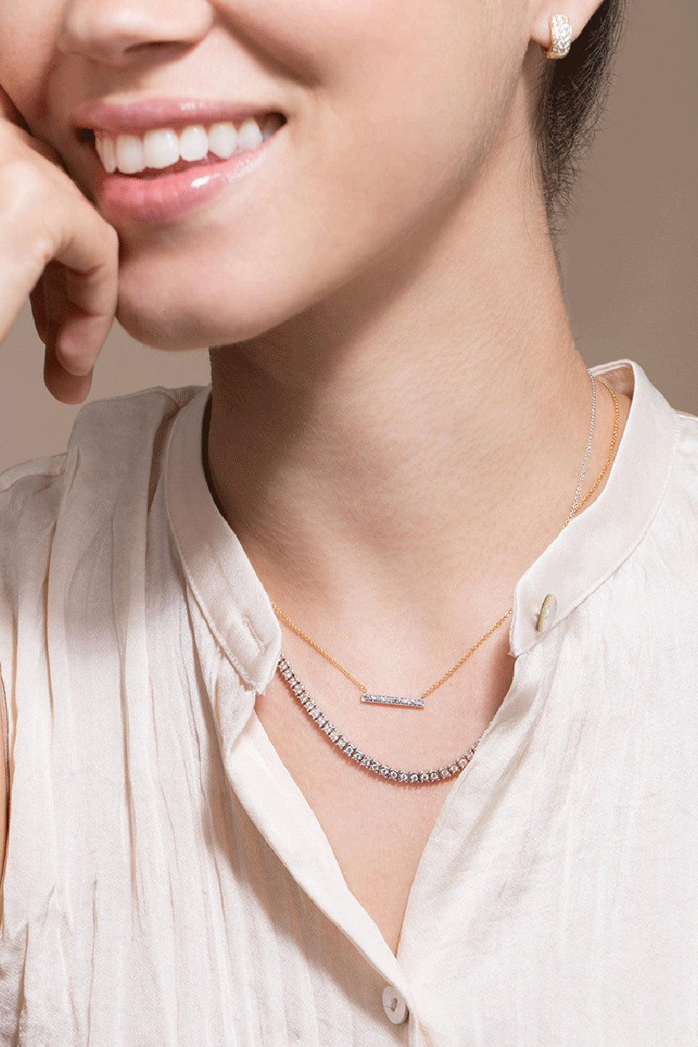 DANA REBECCA DESIGNS-White Gold Ava Bea Diamond Tennis Necklace-WHITE GOLD