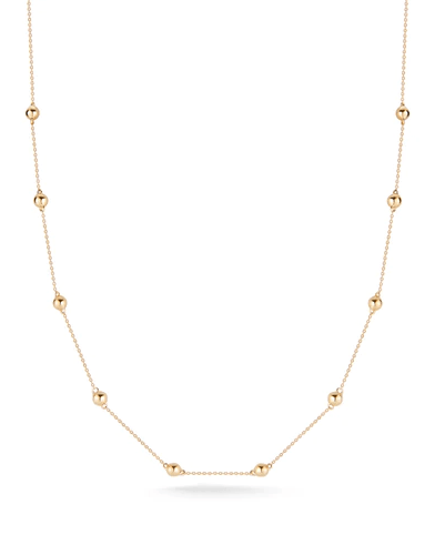 DANA REBECCA DESIGNS-Poppy Rae Eternity Pebble Station Necklace - Yellow Gold-YELLOW GOLD