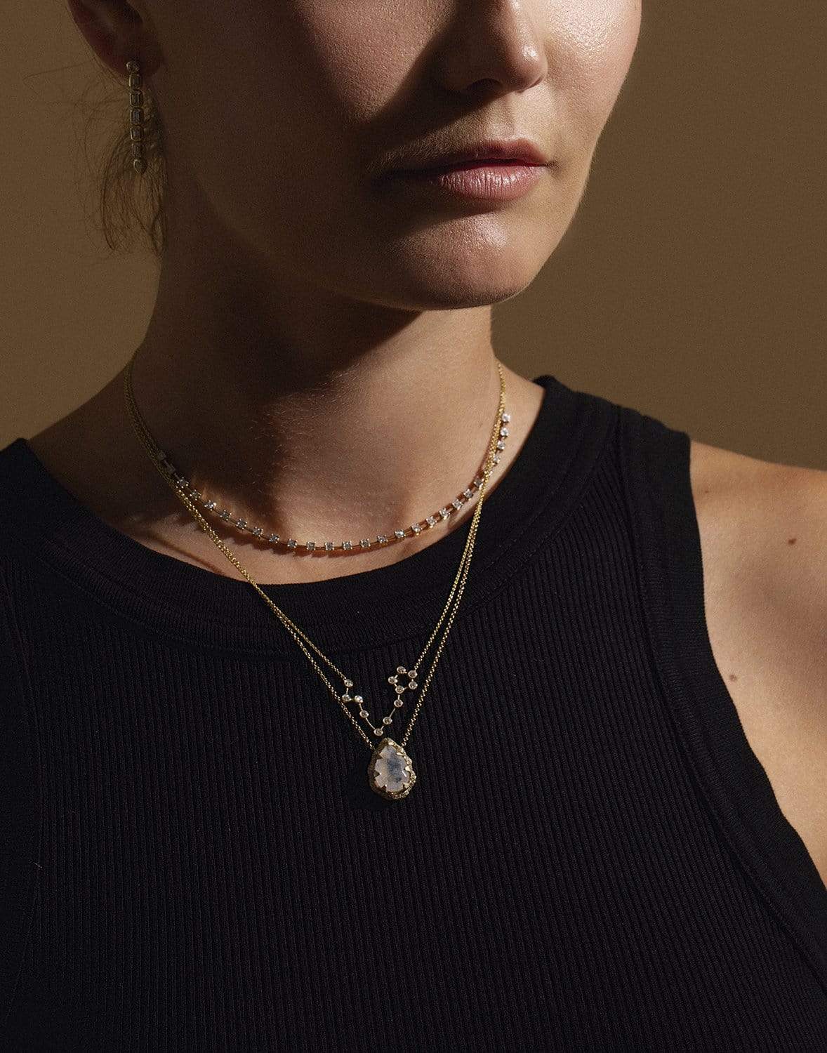 DANA REBECCA DESIGNS-Yellow Gold Ava Interval Diamond Necklace-