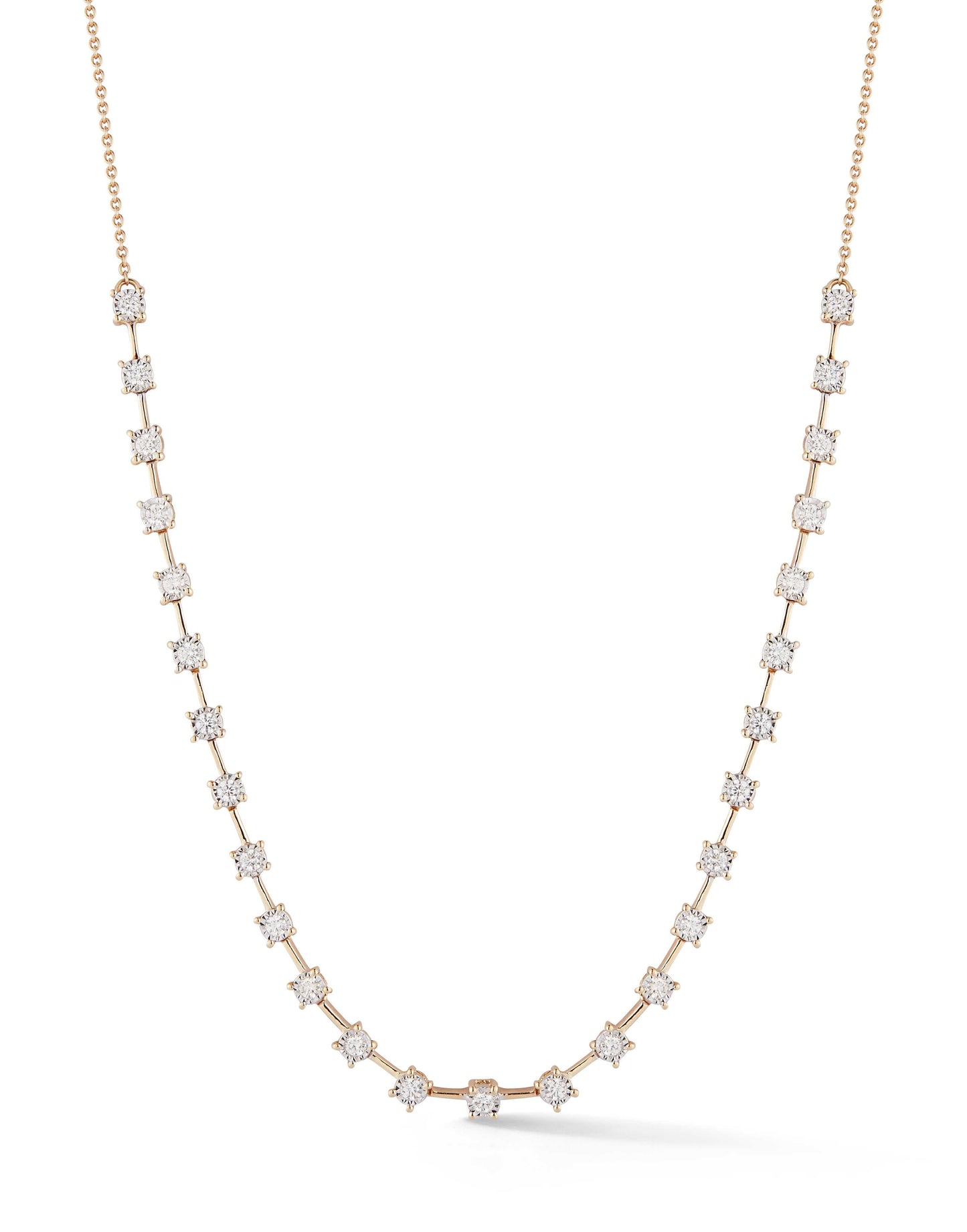 DANA REBECCA DESIGNS-Yellow Gold Ava Interval Diamond Necklace-