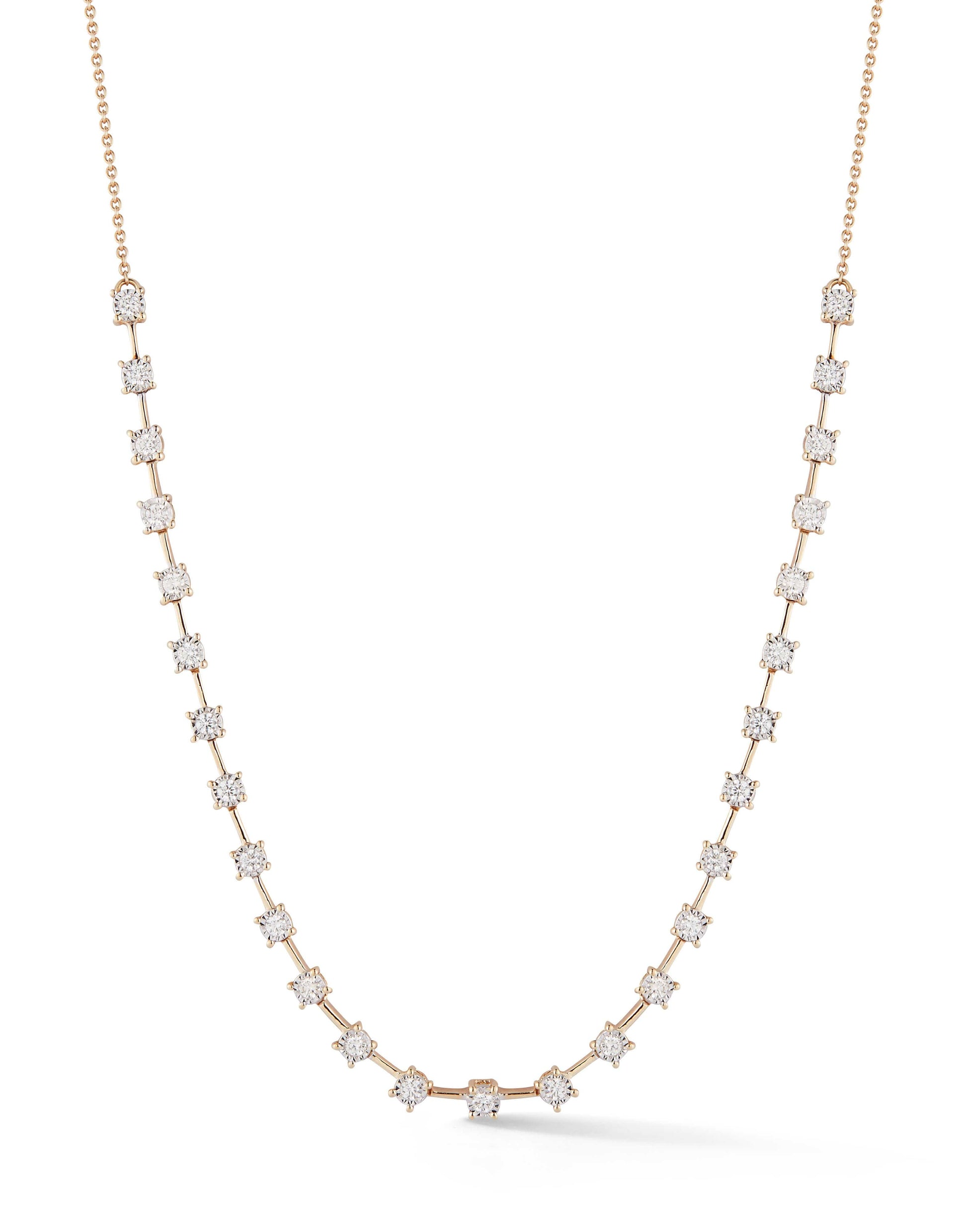 DANA REBECCA DESIGNS-Yellow Gold Ava Interval Diamond Necklace-