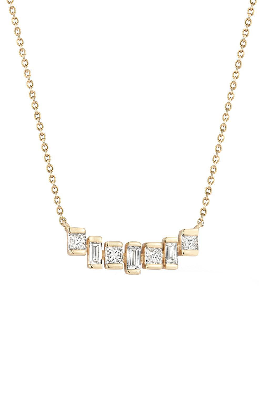 Sadie Mix Cut Bar Necklace-YELLOW GOLD-16/18-JEWELRYFINE JEWELNECKLACE O-DANA REBECCA DESIGNS