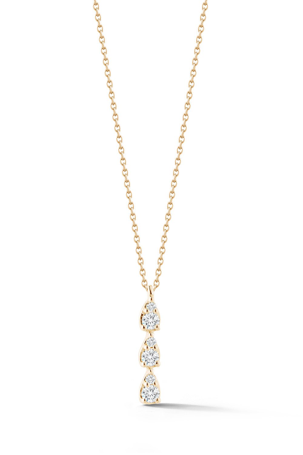 DANA REBECCA DESIGNS-Sophia Ryan Triple Teardrop Necklace-YELLOW GOLD