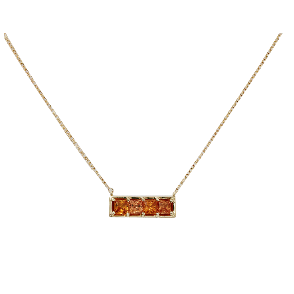 DANA REBECCA DESIGNS-Allison Joy Orange Sapphire Necklace-YELLOW GOLD
