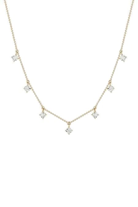 DANA REBECCA DESIGNS-Ava Bea Diamond Station Necklace-YELLOW GOLD