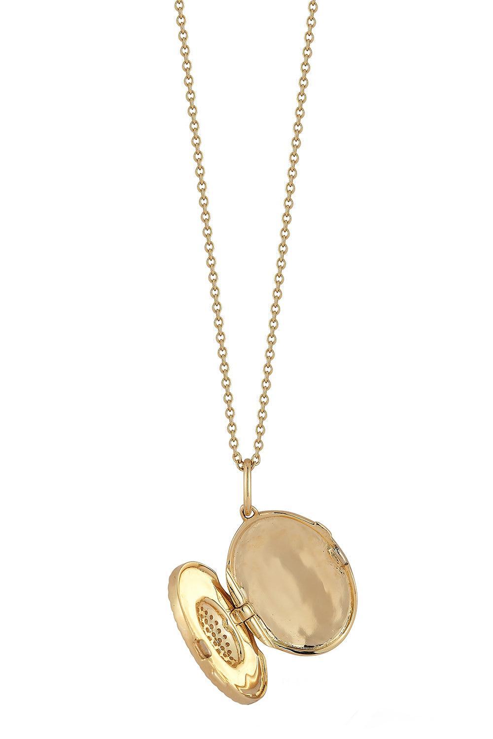 Diamond Teddi Paige Oval Locket Necklace-YELLOW GOLD-JEWELRYFINE JEWELNECKLACE O-DANA REBECCA DESIGNS
