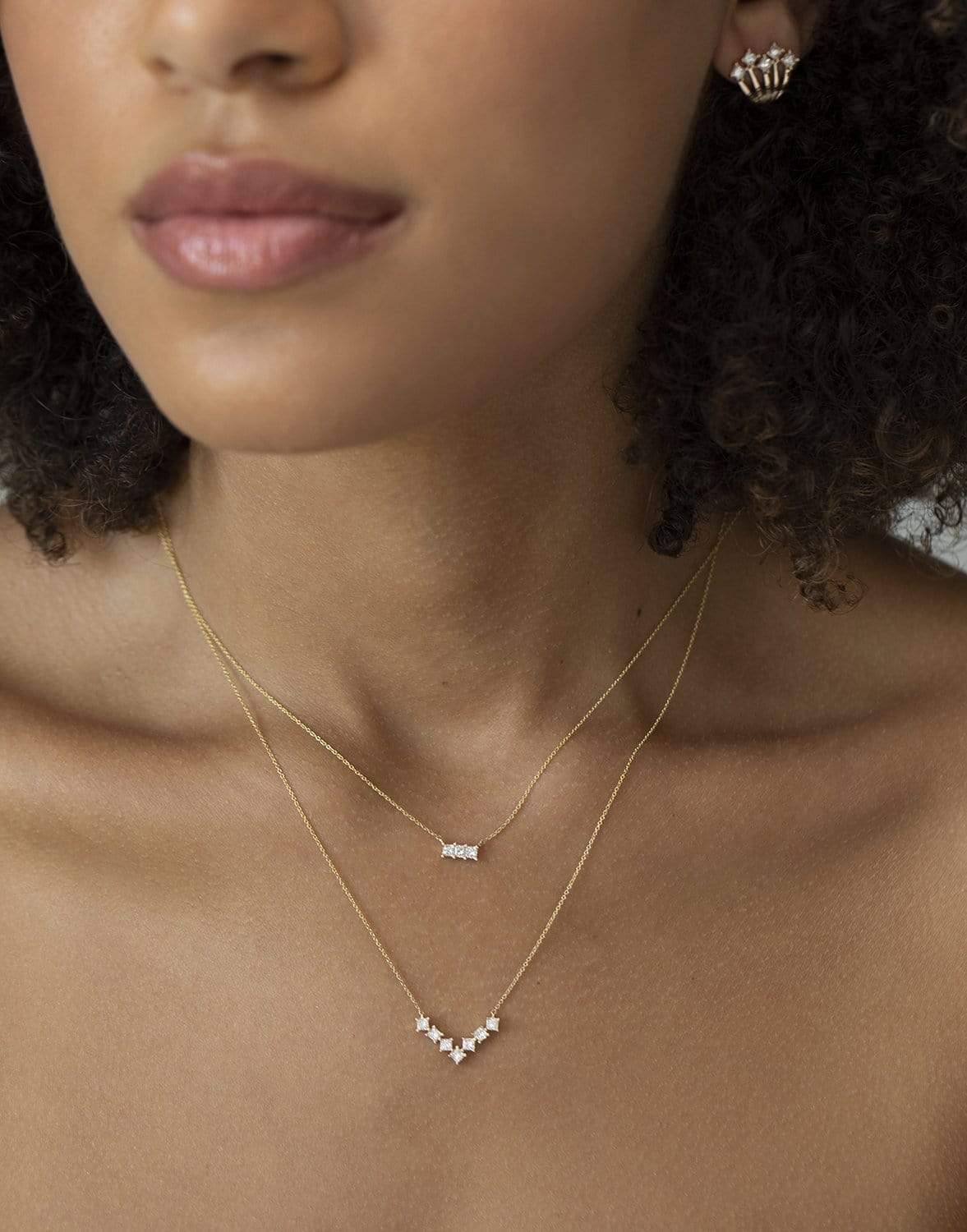 DANA REBECCA DESIGNS-Millie Ryan Princess Cut Bar Necklace - Yellow Gold-YELLOW GOLD