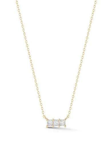 DANA REBECCA DESIGNS-Millie Ryan Princess Cut Bar Necklace - Yellow Gold-YELLOW GOLD