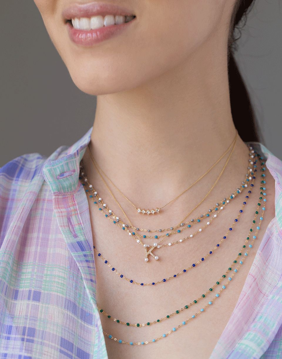 DANA REBECCA DESIGNS-Pearl Ivy Initial K Necklace-YELLOW GOLD