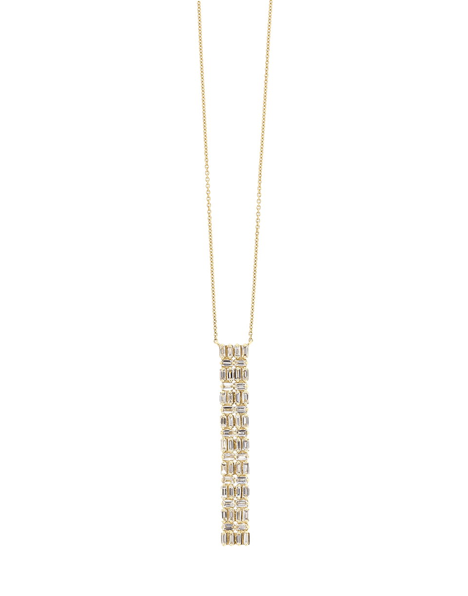 DANA REBECCA DESIGNS-Sadie Pearl Diamond Baguette Necklace-YELLOW GOLD