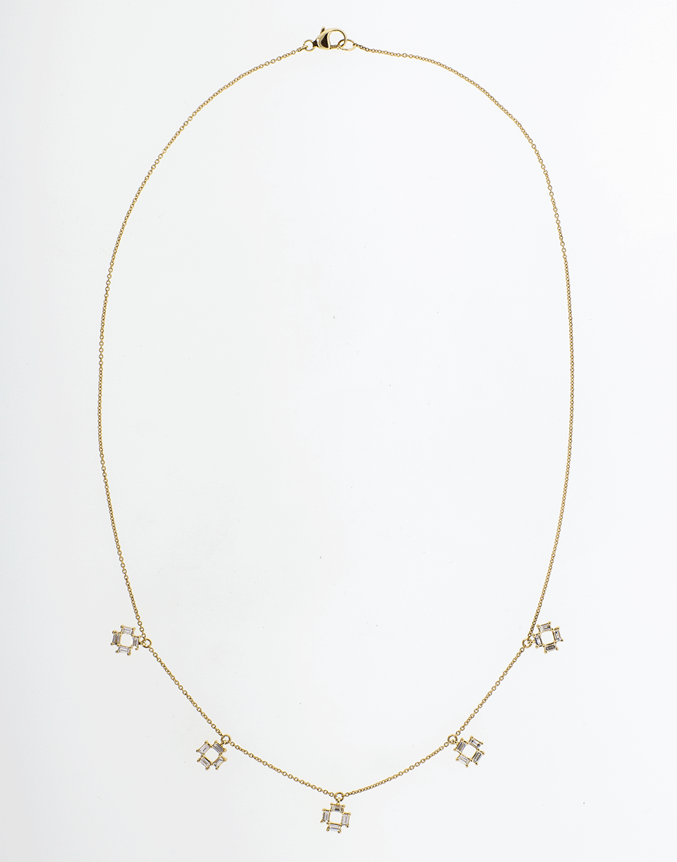 DANA REBECCA DESIGNS-Sadie Pearl Station Necklace-YELLOW GOLD