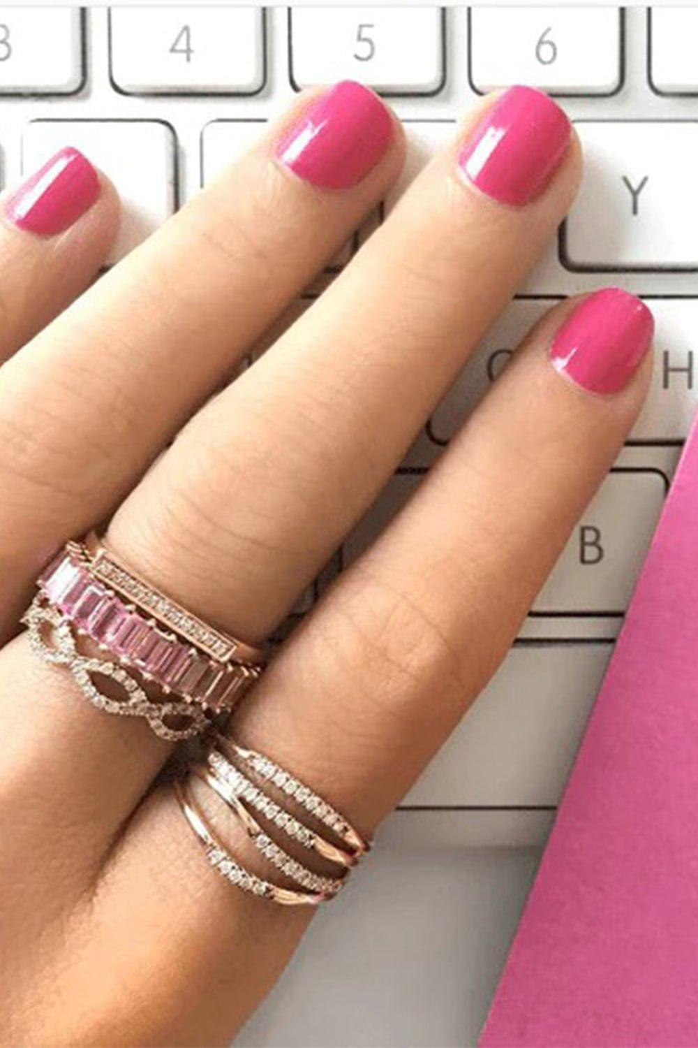 DANA REBECCA DESIGNS-Kristyn Kylie Pink Sapphire Band-