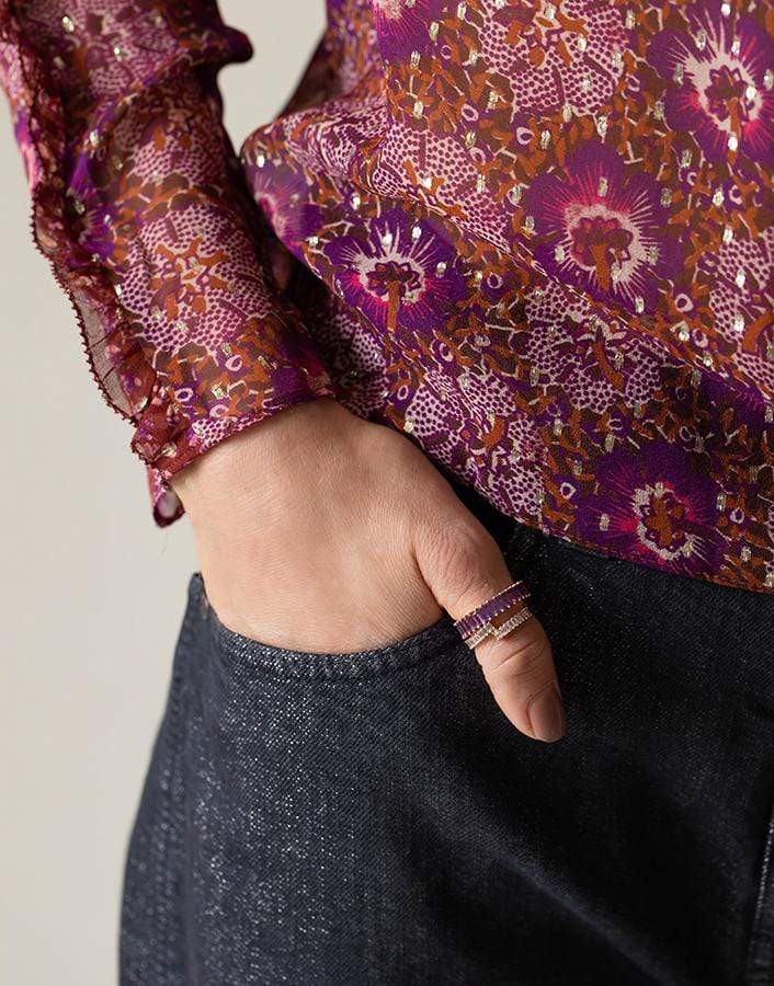 DANA REBECCA DESIGNS-Kristyn Kylie Baguette Amethyst Ring-ROSE GOLD