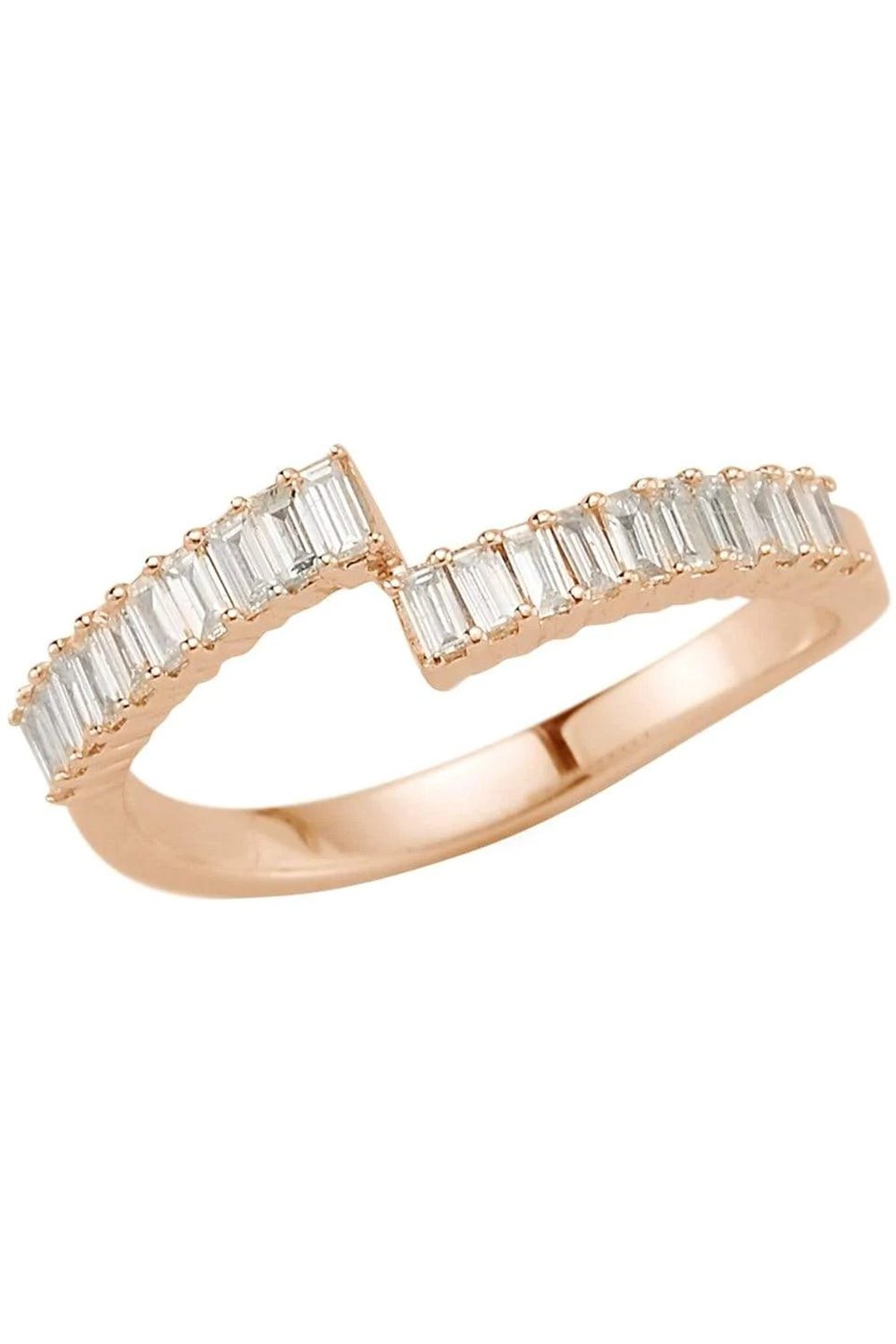 DANA REBECCA DESIGNS-Rose Gold Sadie Pearl Split Baguette Diamond Ring-ROSE GOLD