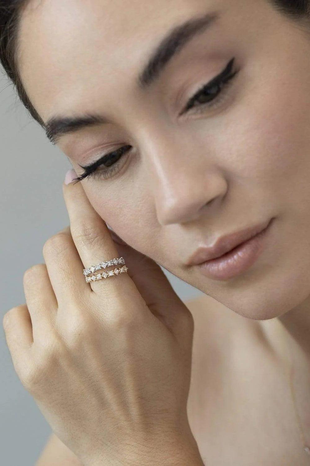 DANA REBECCA DESIGNS-Millie Ryan Princess Cut Ring - White Gold-WHITE GOLD