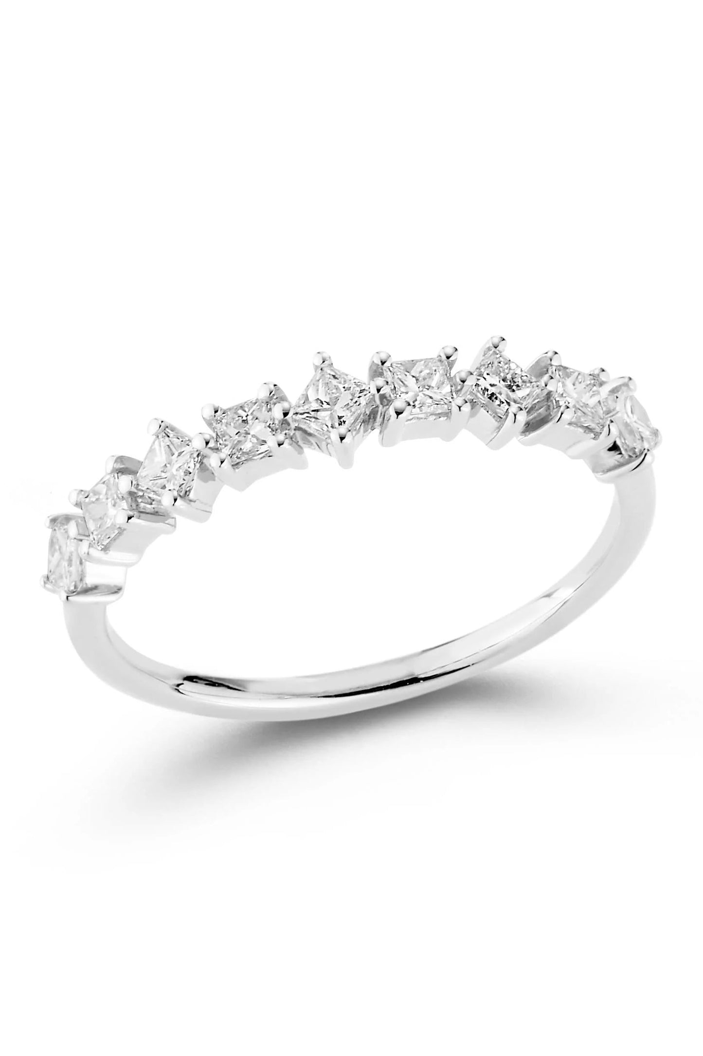DANA REBECCA DESIGNS-Millie Ryan Princess Cut Ring - White Gold-WHITE GOLD