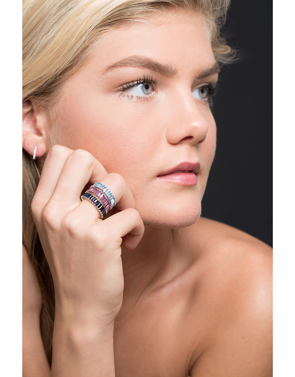 DANA REBECCA DESIGNS-Kristyn Kylie Blue Topaz Eternity Band-WHITE GOLD