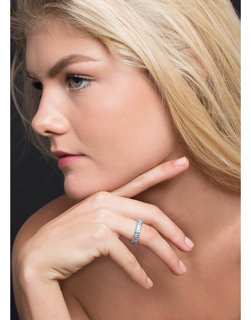 DANA REBECCA DESIGNS-Kristyn Kylie Blue Topaz Eternity Band-WHITE GOLD