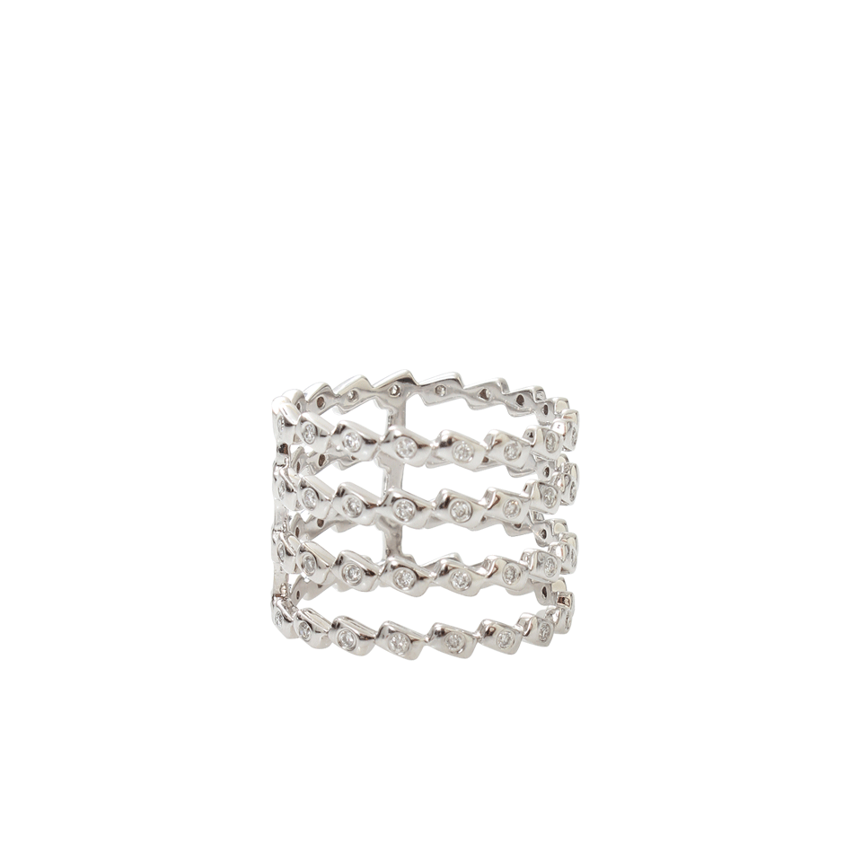 DANA REBECCA DESIGNS-Four Tier Square Stack Ring-WHITE GOLD