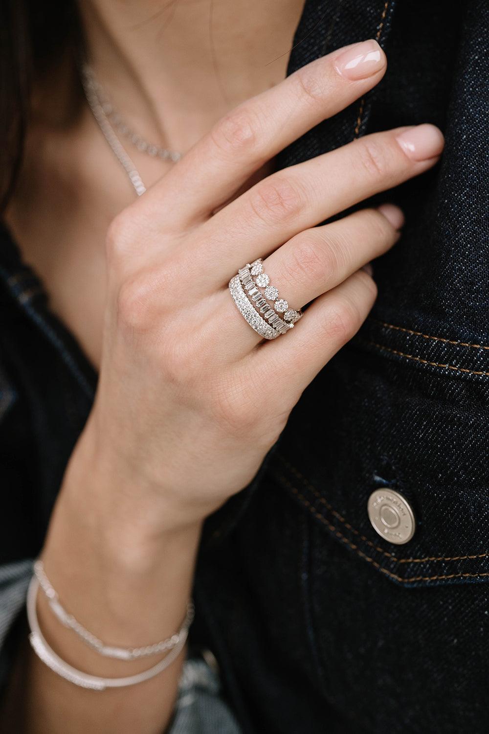 Large Diamond Sylvie Rose Ring - White Gold-WHITE GOLD-7-JEWELRYFINE JEWELRING-DANA REBECCA DESIGNS
