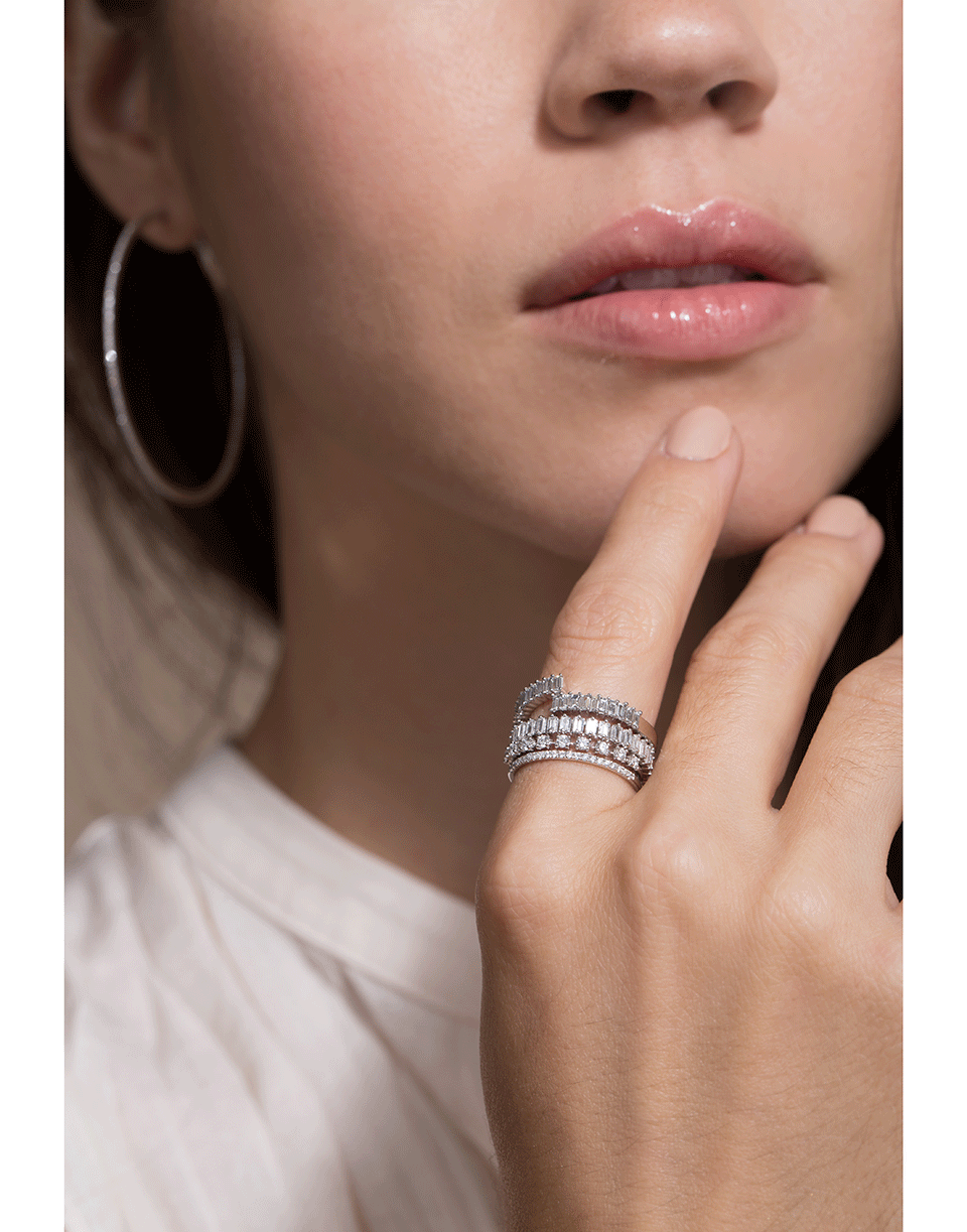 DANA REBECCA DESIGNS-White Gold Sadie Pearl Split Baguette Ring-WHITE GOLD