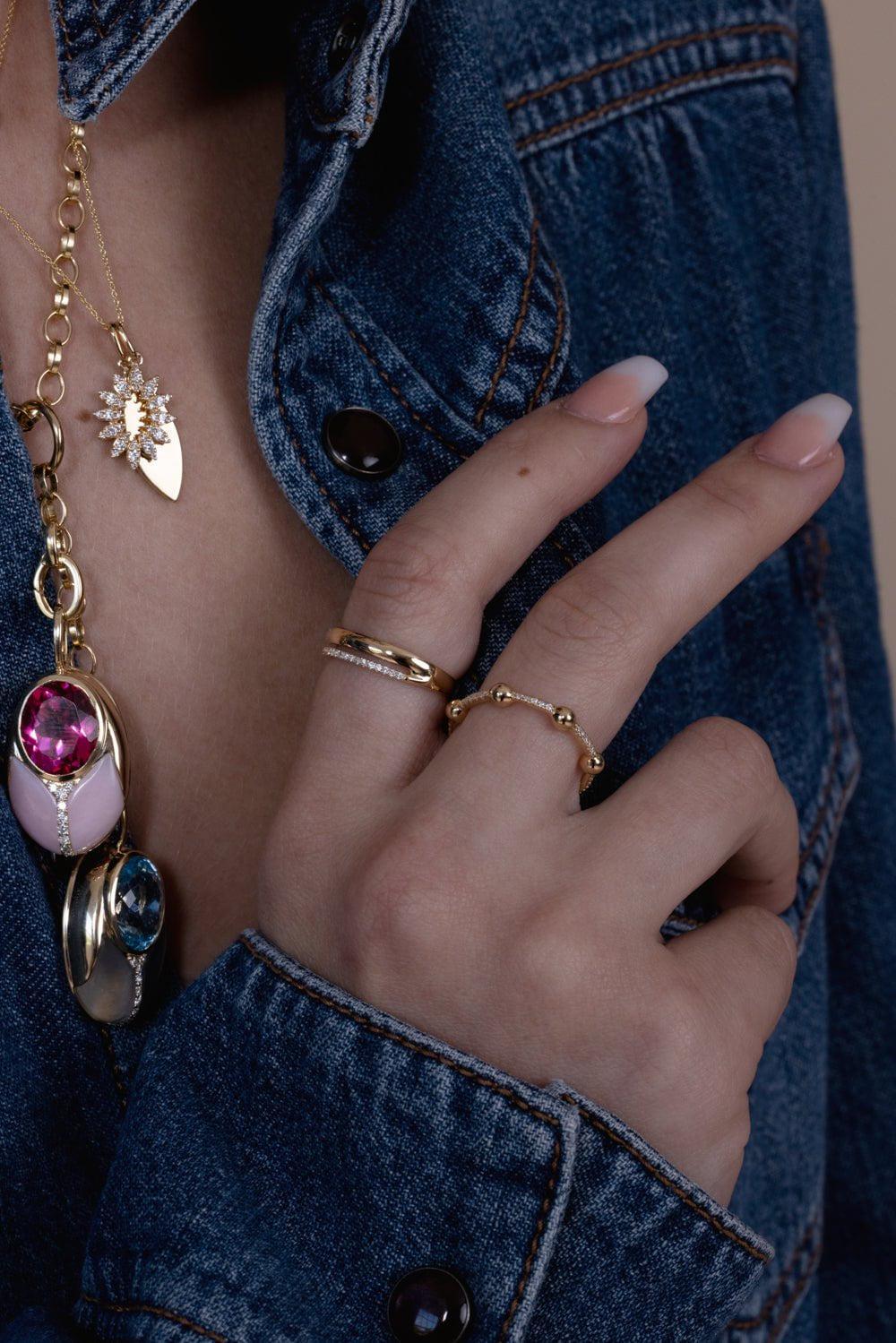 DANA REBECCA DESIGNS-Poppy Rae Large Diamond Pebble Ring-YELLOW GOLD