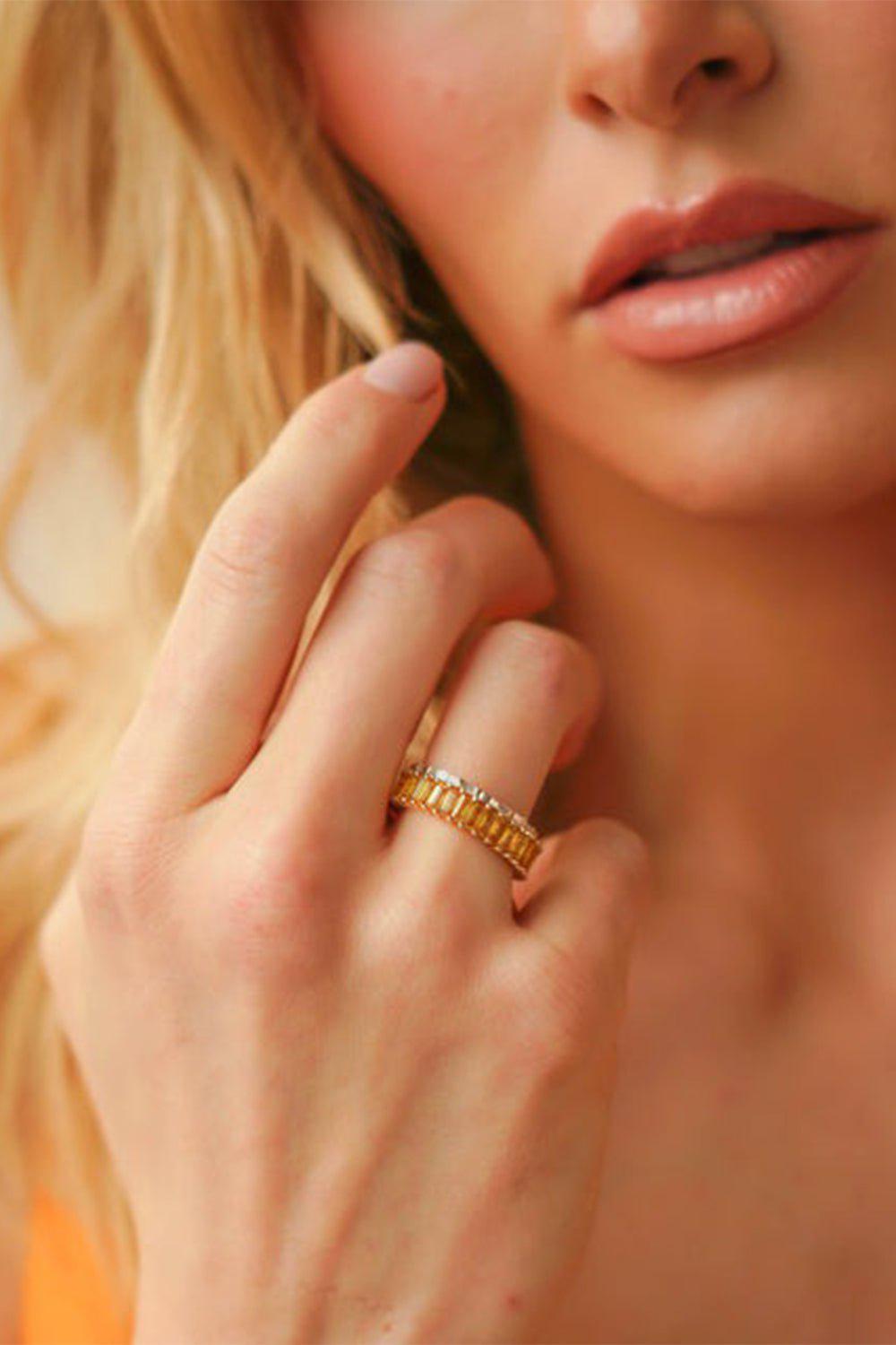 DANA REBECCA DESIGNS-Kristyn Kylie Yellow Sapphire Baguette Ring-