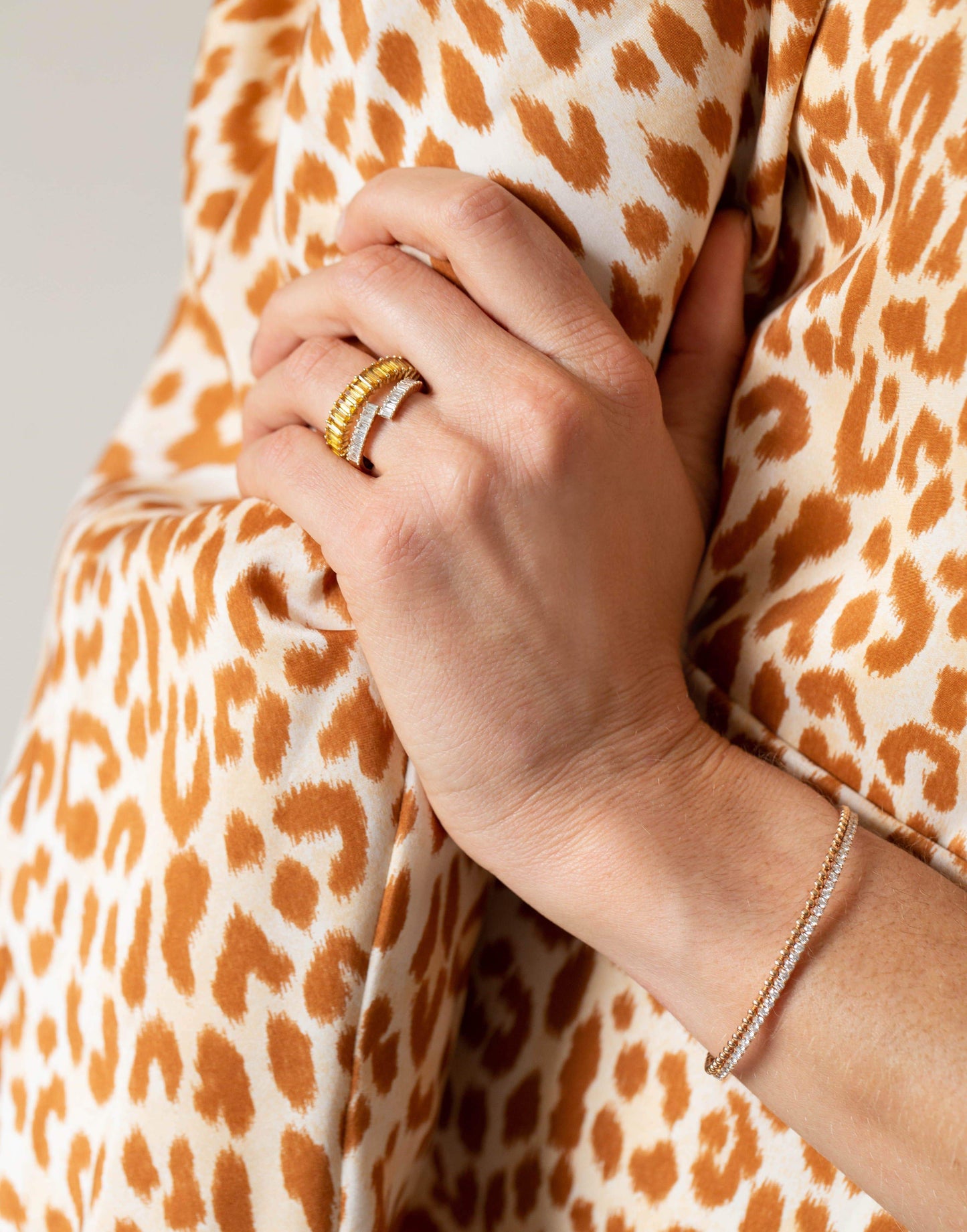 DANA REBECCA DESIGNS-Sadie Pearl Spilt Baguette Ring-YELLOW GOLD