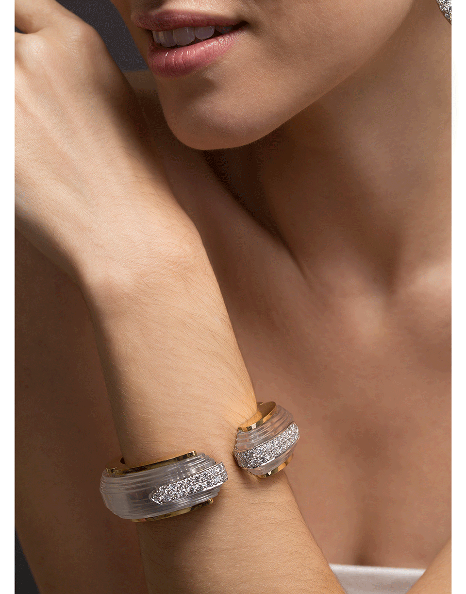 DAVID WEBB-Couture Rock Crystal Diamond Bracelet-PLATINUM