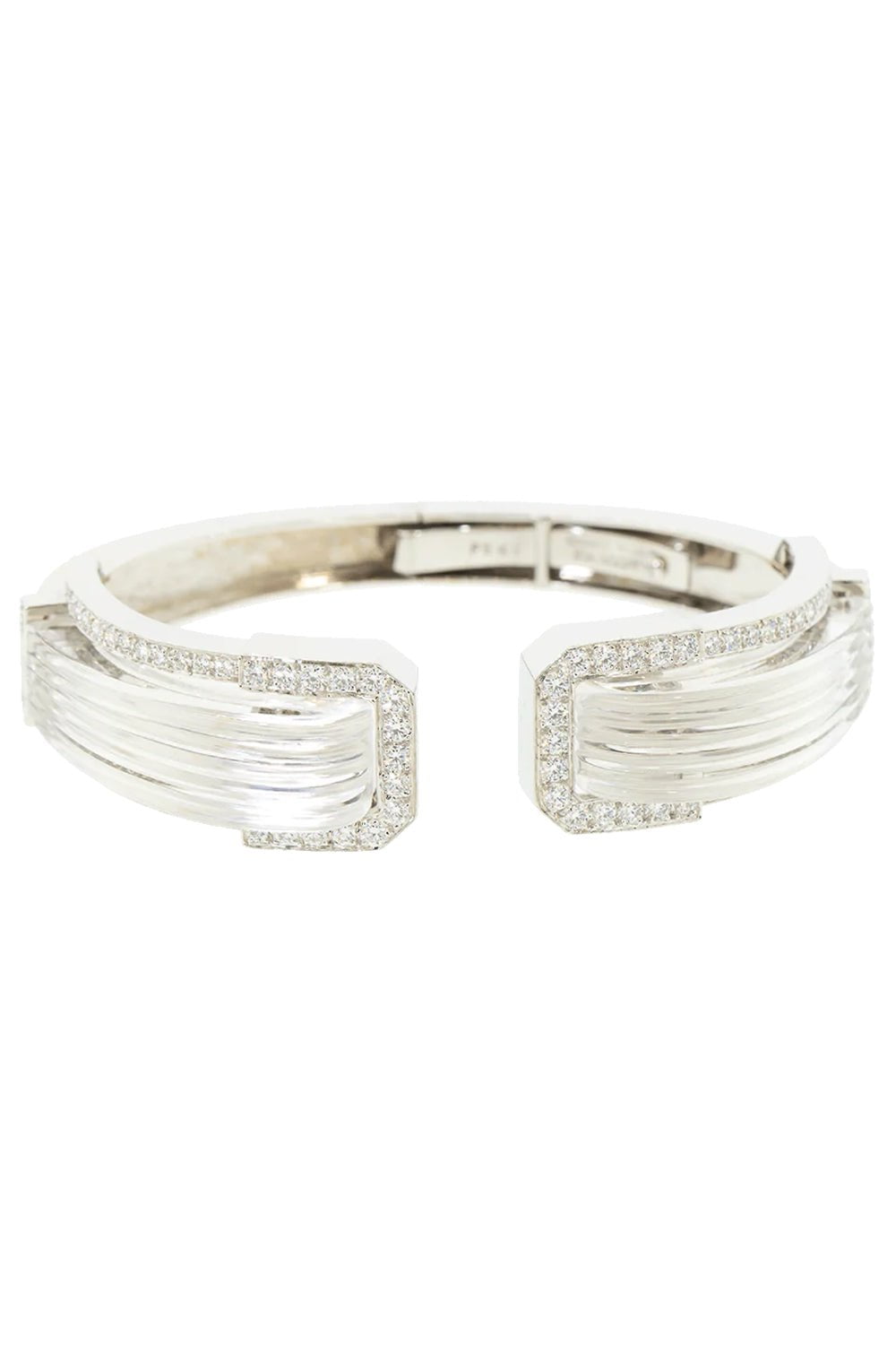 DAVID WEBB-Crystal Rock White Night Cuff-PLATINUM