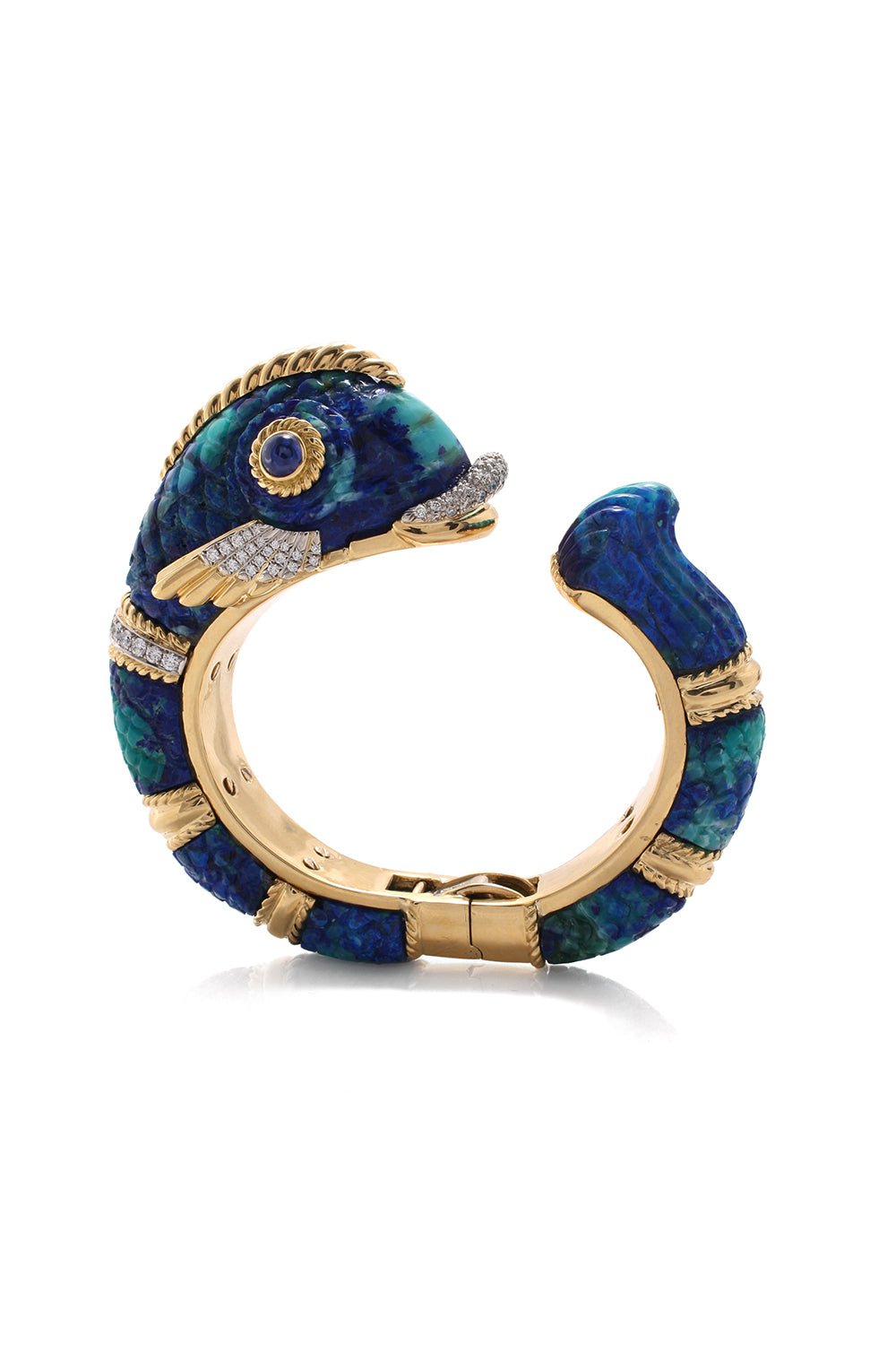 Azurmalachite Fish Bracelet-YELLOW GOLD-JEWELRYFINE JEWELBRACELET O-DAVID WEBB