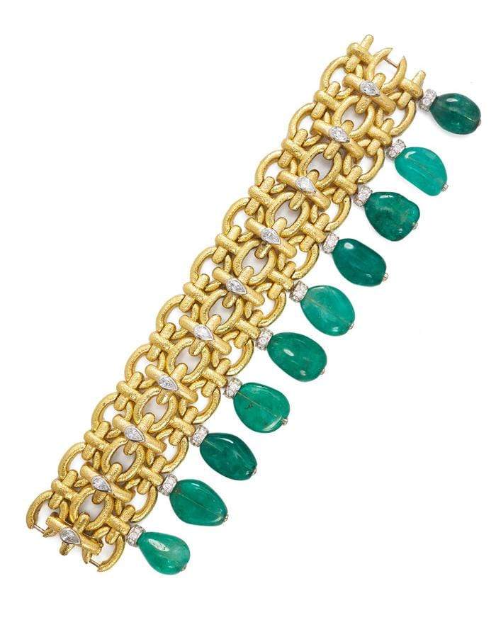 DAVID WEBB-Brocade Bracelet-YELLOW GOLD