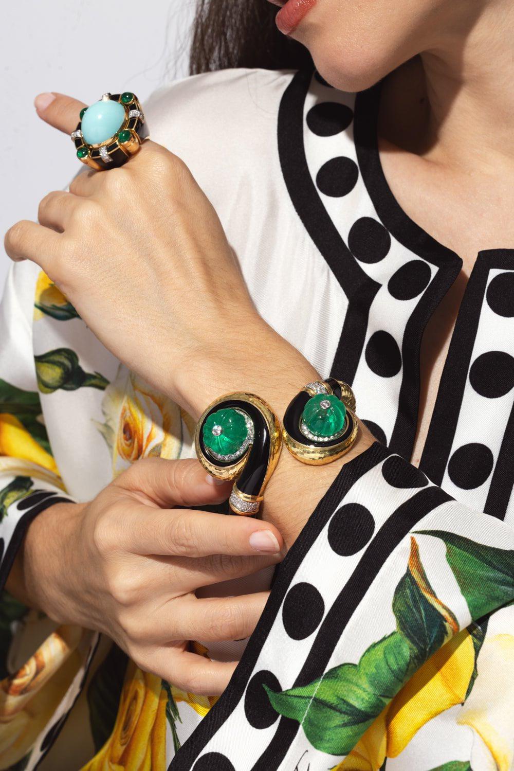 DAVID WEBB-Chloe Crossover Bracelet-YELLOW GOLD