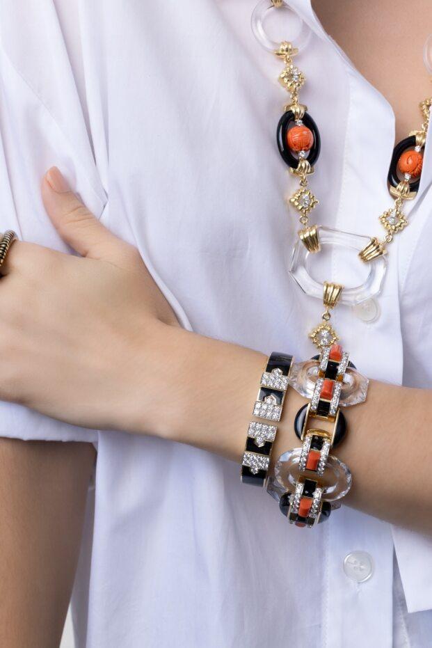 Diamond Black Lane Bracelet-YELLOW GOLD-JEWELRYFINE JEWELBRACELET O-DAVID WEBB
