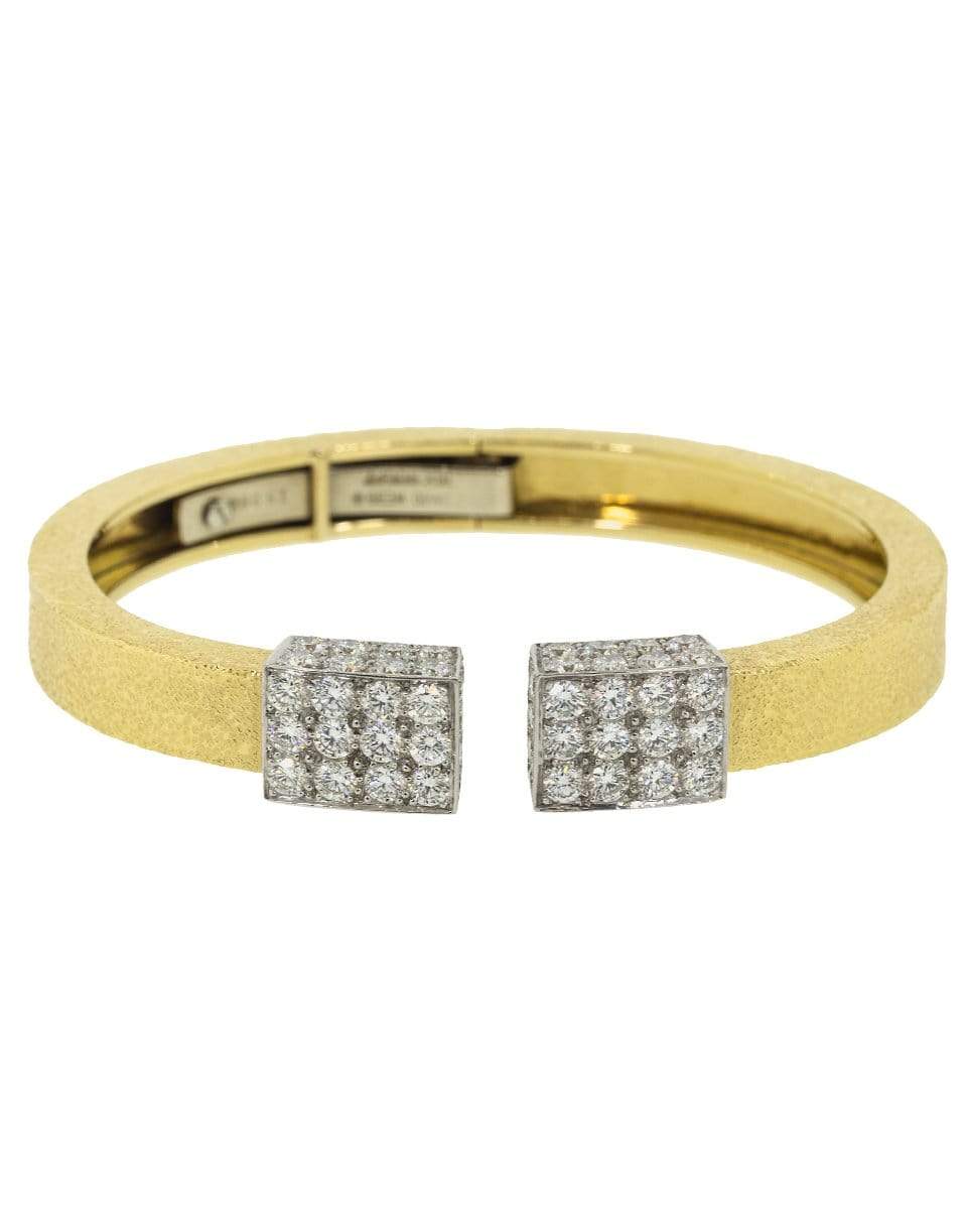 DAVID WEBB-Diamond Sugar Cube Bangle-YELLOW GOLD
