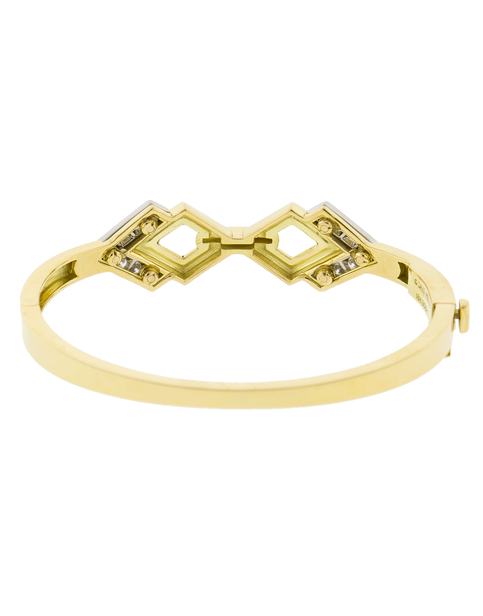 DAVID WEBB-Double Diamond And Black Enamel Bracelet-YELLOW GOLD