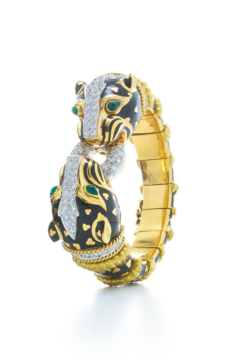 DAVID WEBB-Double Leopard Bracelet-YELLOW GOLD
