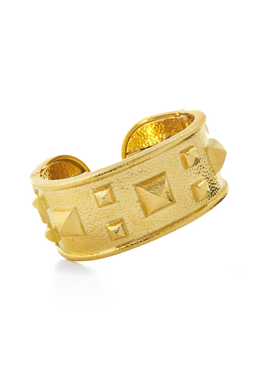 DAVID WEBB-Hammered Narrow Bastille Bracelet-YELLOW GOLD