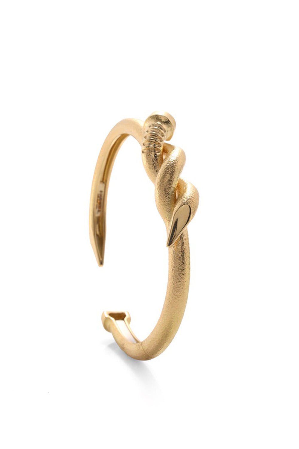DAVID WEBB-Hammered Twisted Nail Cuff-YELLOW GOLD