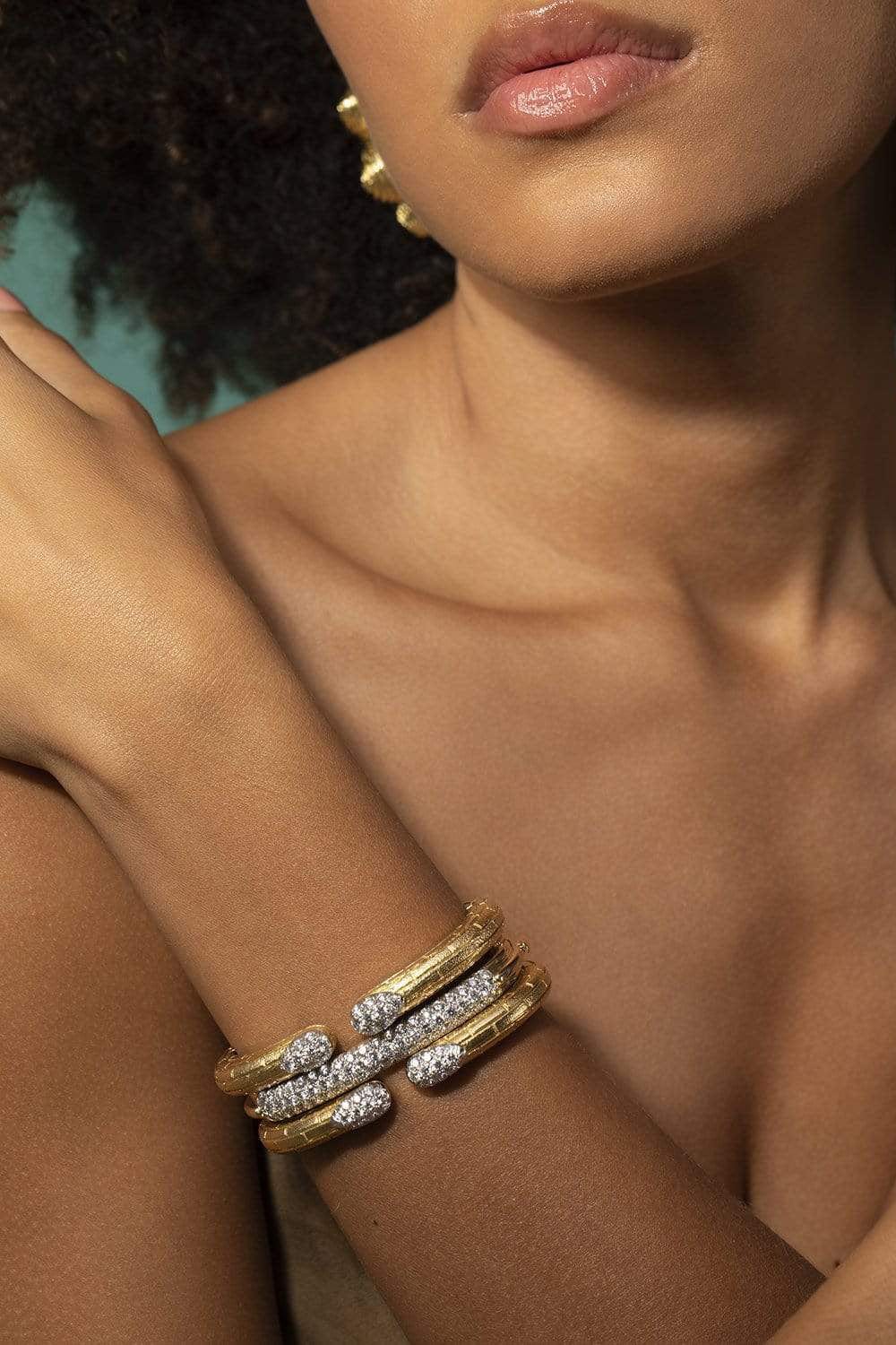 DAVID WEBB-Park Avenue Diamond Bangle-YELLOW GOLD
