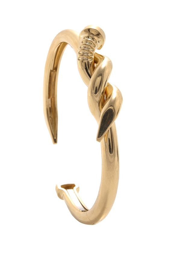 DAVID WEBB-Polished Twist Nail Cuff-YELLOW GOLD