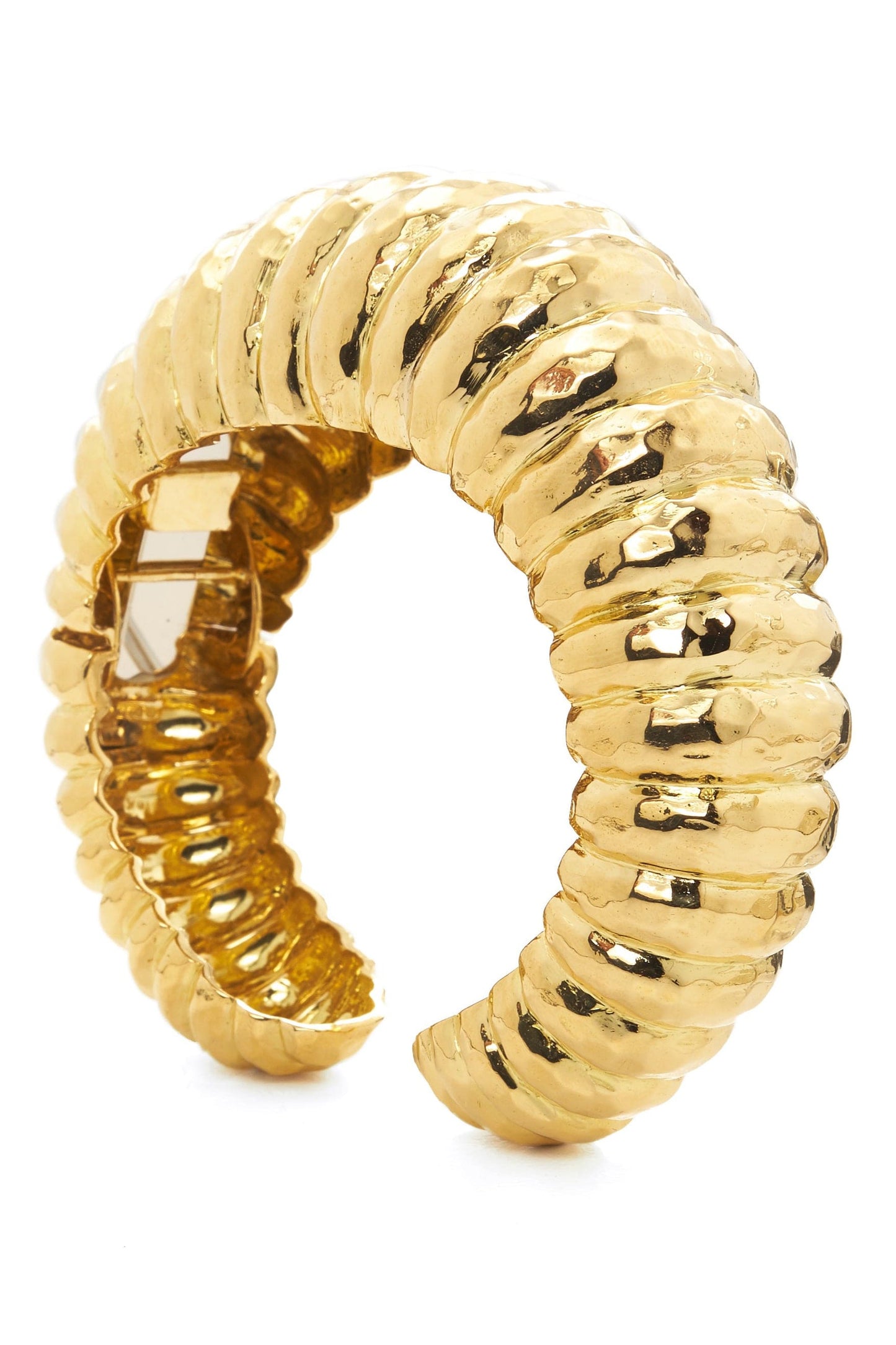 DAVID WEBB-Ribbed Cuff-YELLOW GOLD