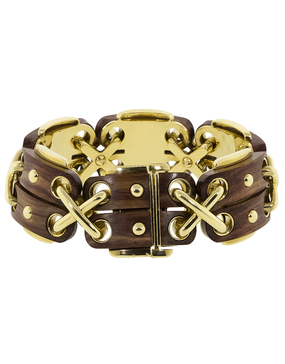 DAVID WEBB-Rosewood Cross Stitch Bracelet-YELLOW GOLD
