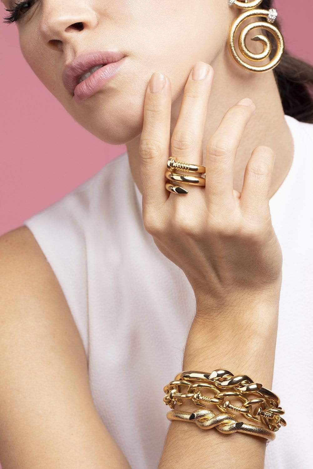 DAVID WEBB-Twisted Nail Bangle-YELLOW GOLD