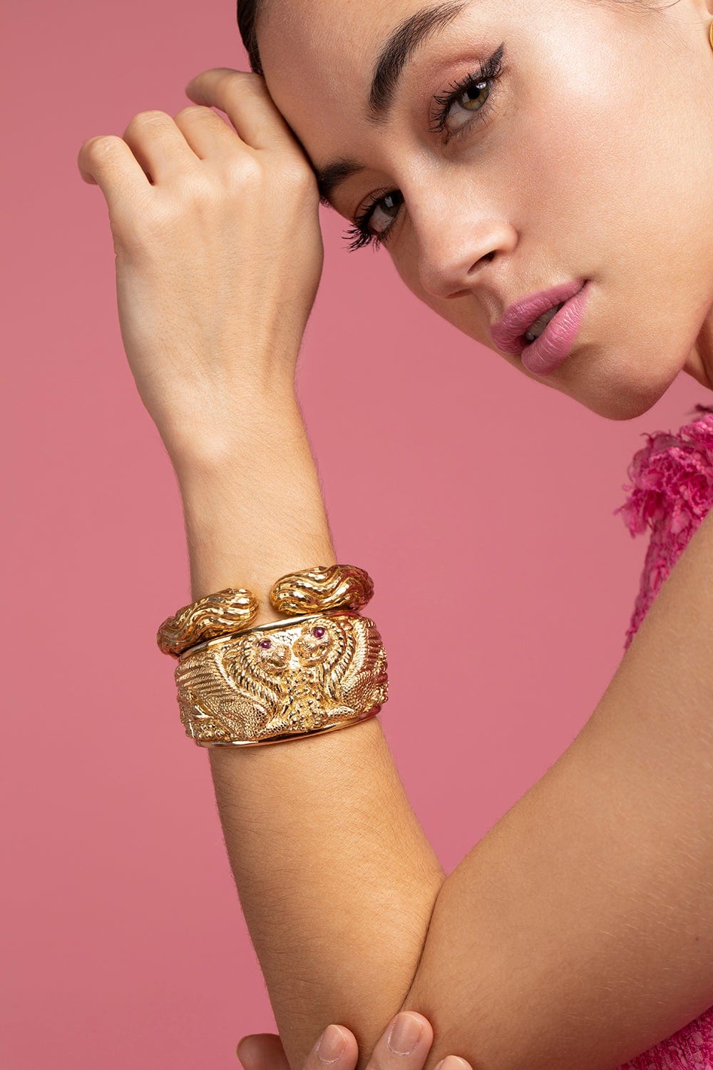 DAVID WEBB-Wave Bangle-YELLOW GOLD
