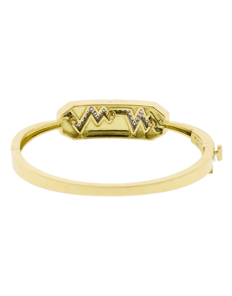 DAVID WEBB-White Enamel And Diamond Skip Bracelet-YELLOW GOLD