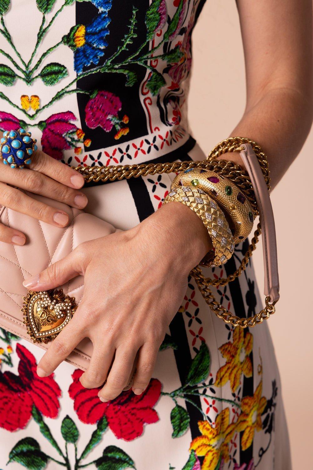 DAVID WEBB-Wide Quilted Bracelet-YELLOW GOLD