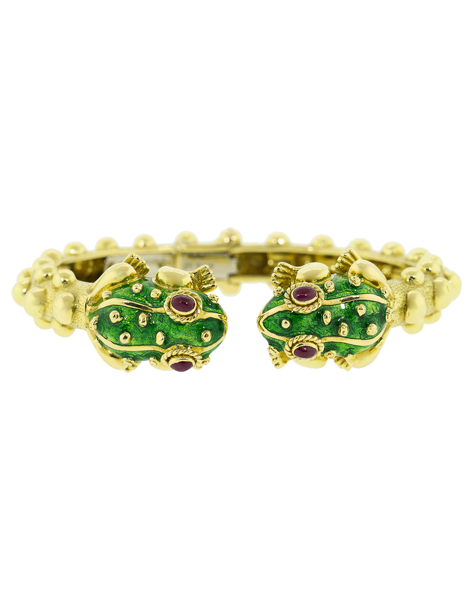 DAVID WEBB-Baby Frog Bangle-YELLOW GOLD