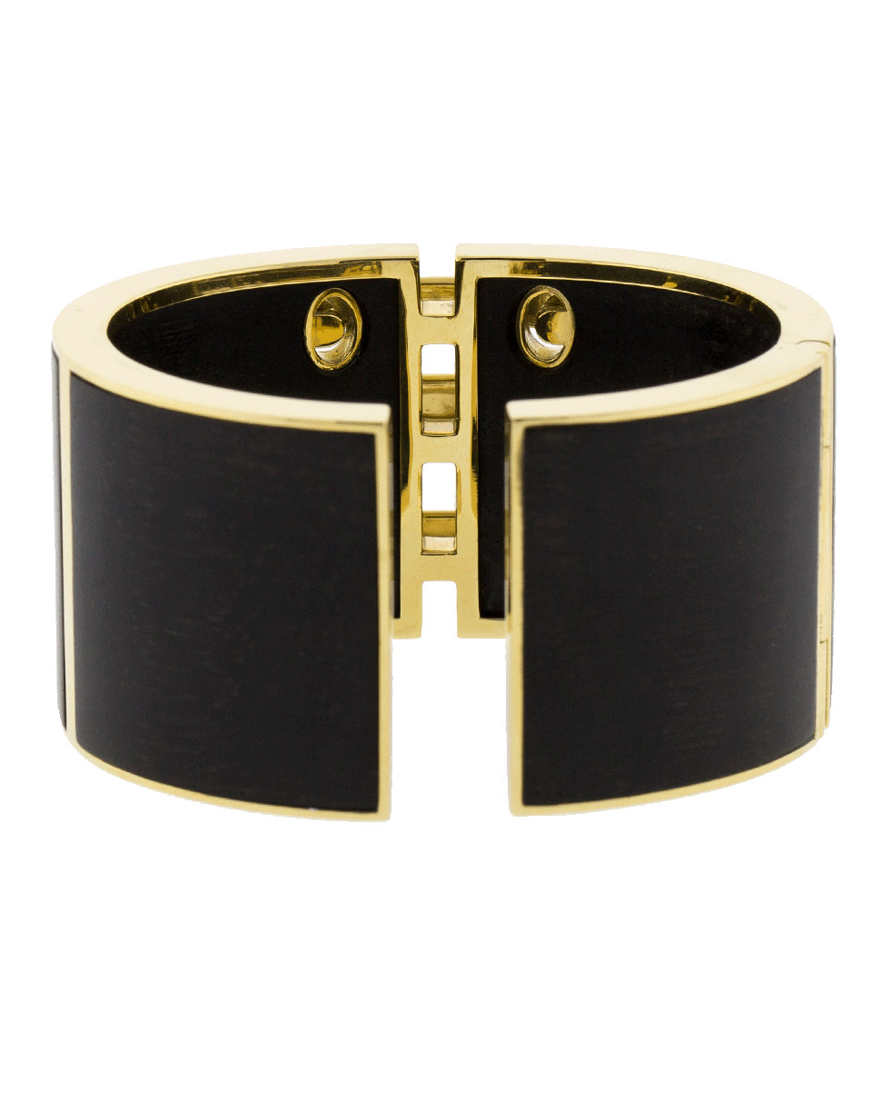 DAVID WEBB-Ebony Shoelace Cuff-YELLOW GOLD