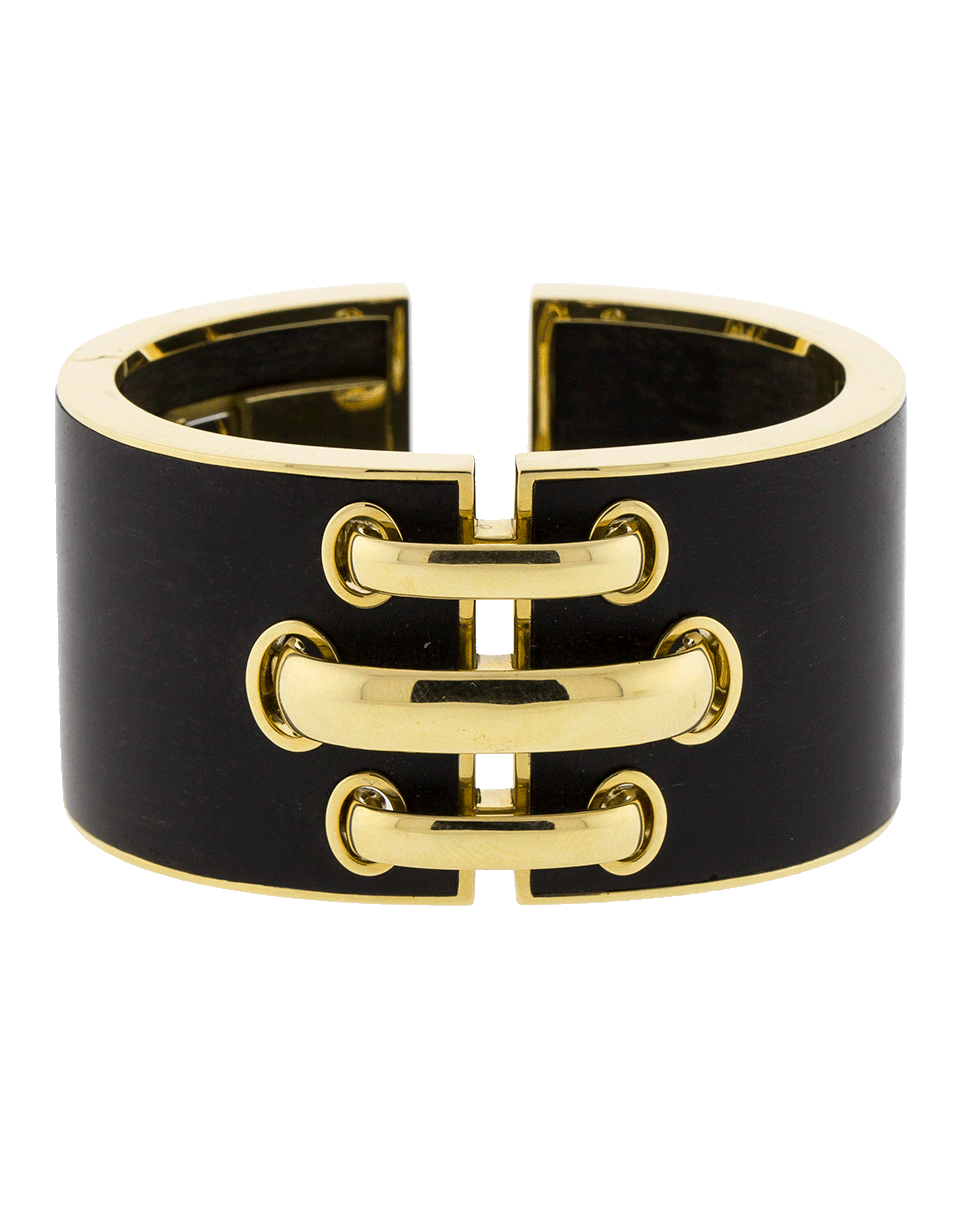 DAVID WEBB-Ebony Shoelace Cuff-YELLOW GOLD